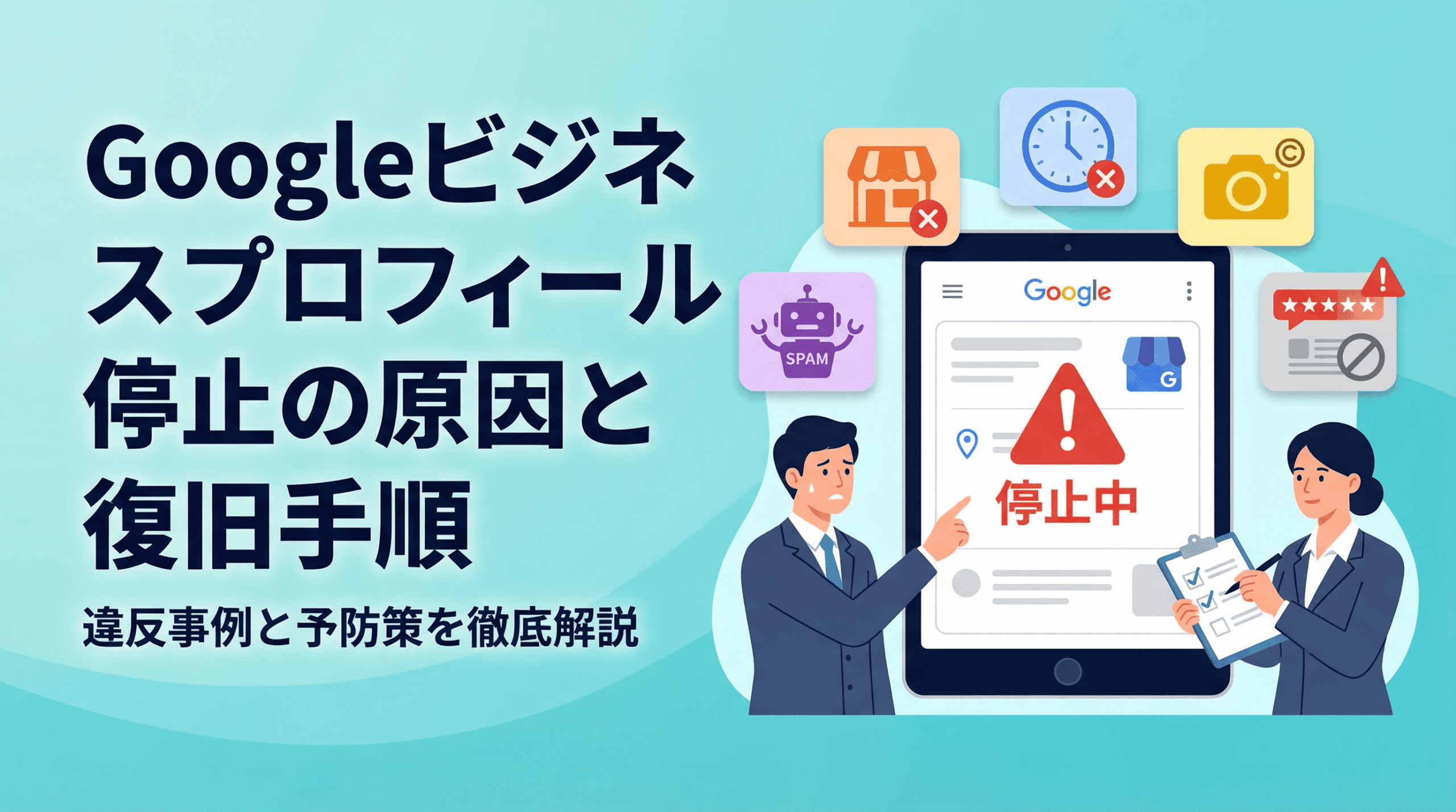 Googleビジネスプロフィール停止の原因と復旧手順【よくある違反事例と予防策】