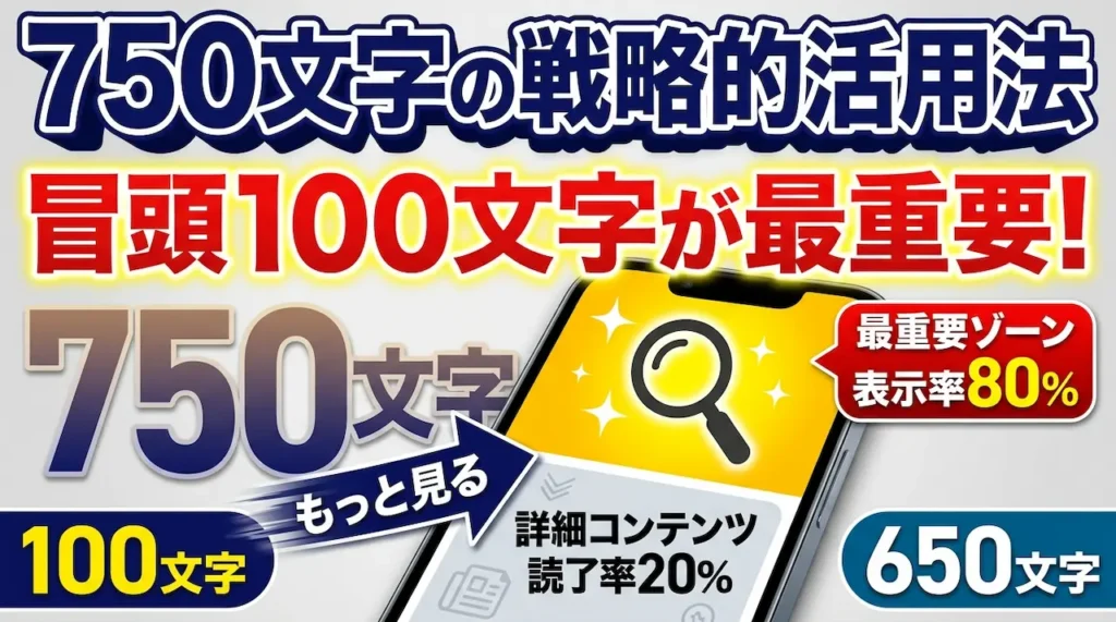 750文字の戦略的活用法|冒頭100文字が最重要な理由を図解で解説