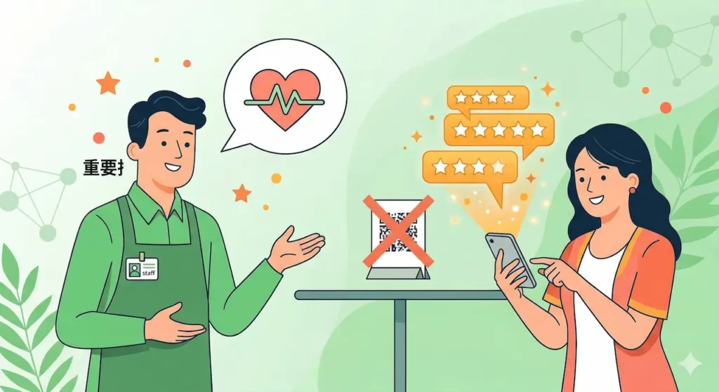 Googleマップの口コミを能動的に集める方法と具体的な目標設定のイメージ図